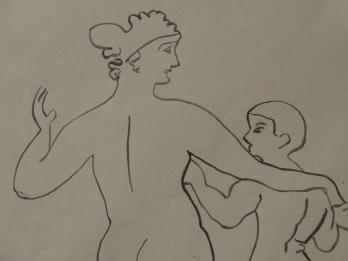 André DERAIN - Femme et amant, 1934, Dessin original à l’encre 2