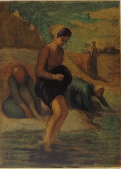 Honoré DAUMIER (d’après) : Au bord de l’eau - Lithographie signée 2