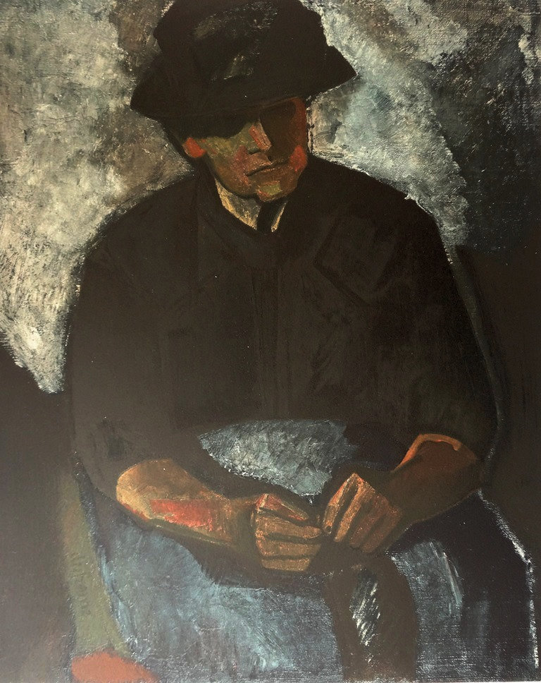 Charles DUFRESNE Old woman knitting Lthograph Post War & Modern