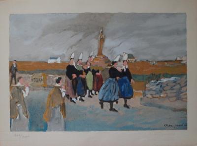Max JACOB - Procession en Bretagne, Gravure rehaussée à l’aquarelle 2