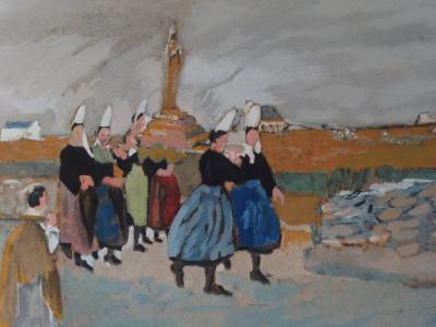Max JACOB - Procession en Bretagne, Gravure rehaussée à l’aquarelle 2