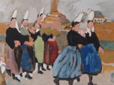 Max JACOB - Procession en Bretagne, Gravure rehaussée à l’aquarelle 2
