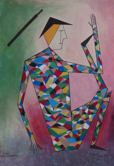 Georges HUGNET - Arlequin, Aquarelle signée 2