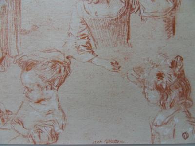 Antoine WATTEAU (d’après) - Croquis de fillette, Lithographie 2
