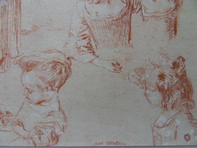 Antoine WATTEAU (d’après) - Croquis de fillette, Lithographie 2