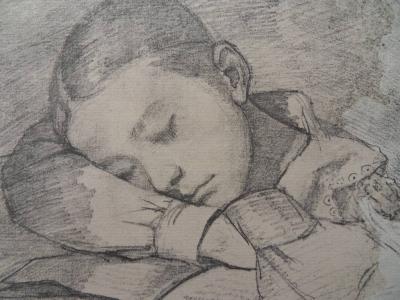 Gustave COURBET (d’après) - Jeune fille endormie, Lithographie 2