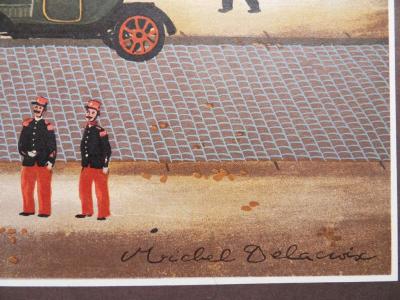Michel DELACROIX - Paris, Devant le Moulin Rouge - Lithographie originale 2