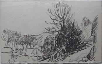 Maximilien LUCE - Paysage boisé, Dessin signé 2
