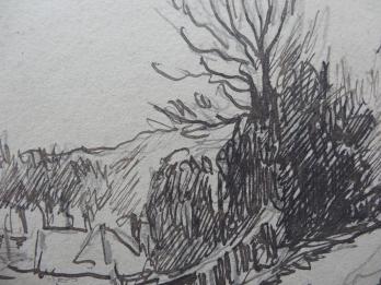 Maximilien LUCE - Paysage boisé, Dessin signé 2