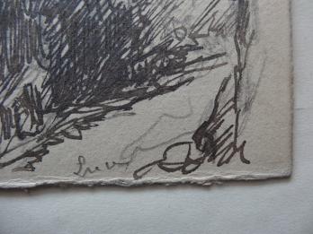 Maximilien LUCE - Paysage boisé, Dessin signé 2
