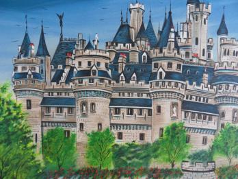 Dan GANDRE - Le château de Pierrefonds, Lithographie 2