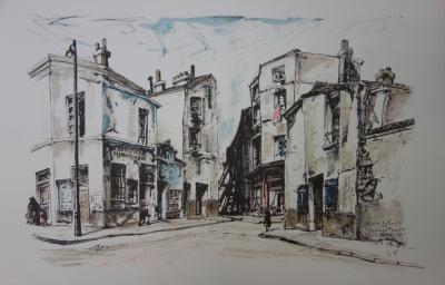 Léonard FOUJITA - Au temps de Paris, rue de la Santé et passage Prévost, Lithographie,signée dans la planche 2