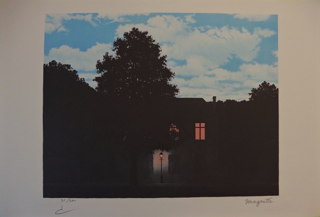 Lithographie Originale Signée René Magritte Avec Certificat D'authenticité - édition Limitée 1975