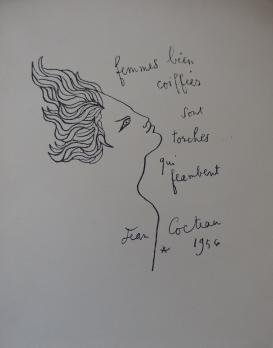 Jean COCTEAU - Femme bien coiffées, 1956, Lithographie originale 2