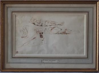 Eugène DELACROIX - Trois soldats, Dessin 2