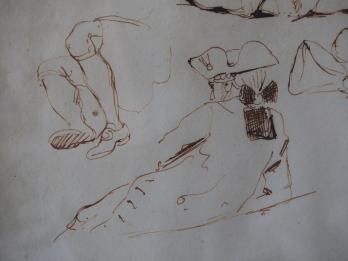 Eugène DELACROIX - Trois soldats, Dessin 2