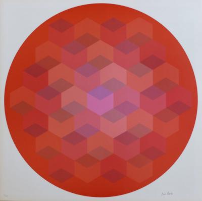 Jim BIRD - Tribute to Vasarely 6, 1972 - Photolithographie signée 2
