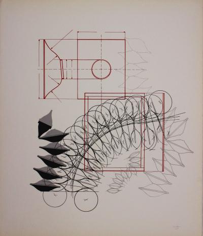 Agostino BONALUMI - Composition, 1970, Lithographie signée au crayon 2