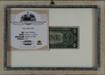 Andy WARHOL, Signature au marqueur noir sur billet de $1 2
