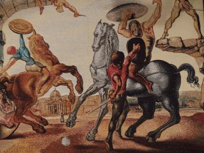 Salvador DALI (d’après) - Bataille autour d’un pissenlit - Tapisserie signée 2