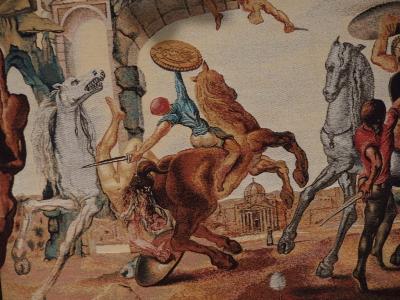 Salvador DALI (d’après) - Bataille autour d’un pissenlit - Tapisserie signée 2