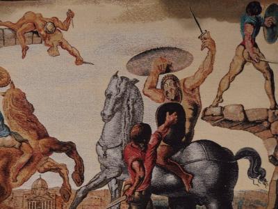 Salvador DALI (d’après) - Bataille autour d’un pissenlit - Tapisserie signée 2