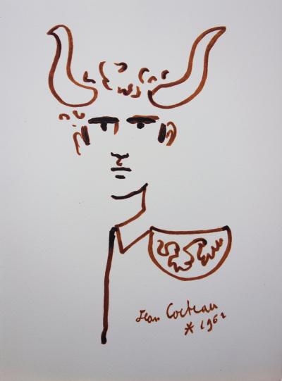 Jean COCTEAU: Crowned Toreador, 1965 - Signed lithograph 2