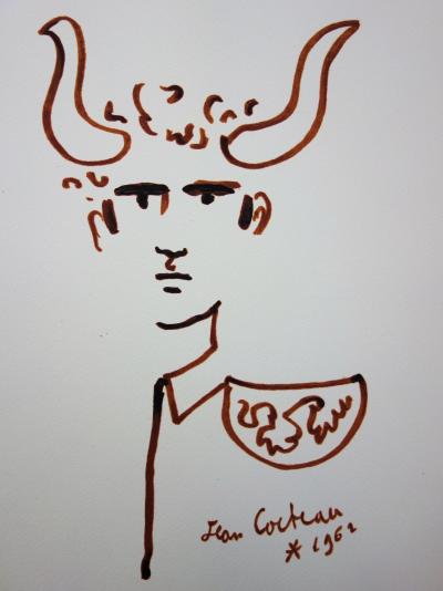 Jean COCTEAU: Crowned Toreador, 1965 - Signed lithograph 2