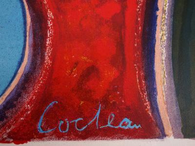 Jean COCTEAU : Deux béliers - Lithographie en couleur signée 2