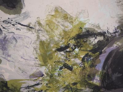 Zao WOU-KI : Paysage de montagne abstrait - Lithographie originale 2