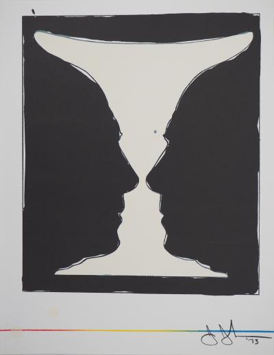 Jasper JOHNS : Coupe aux deux Picasso, 1973, Lithographie originale signée 2