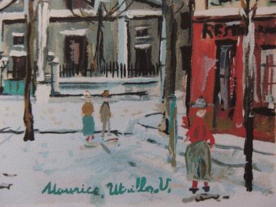 Maurice UTRILLO - Saint Pierre de Montmartre en hiver, Lithographie signée 2