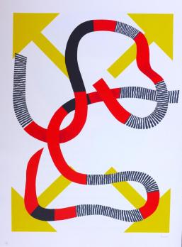 Kumi SUGAI -  Quatre flèches, 1990, Lithographie signée 2