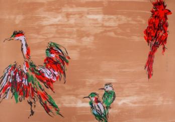 Tian-Tian WANG - Treasure birds, 2008, Lithographie signée 2