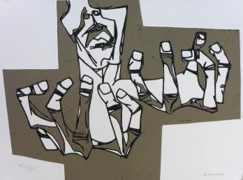 Oswaldo GUAYASAMIN - Las manos de la ira, 1973, gravure sur papier Guarro 2