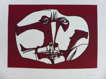 Oswaldo GUAYASAMIN - Mascara, 1973, Gravure signée et numérotée au crayon 2