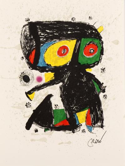 Joan MIRÓ - 15 ans Poligrafa, 1980,  Lithographie originale signée dans la planche