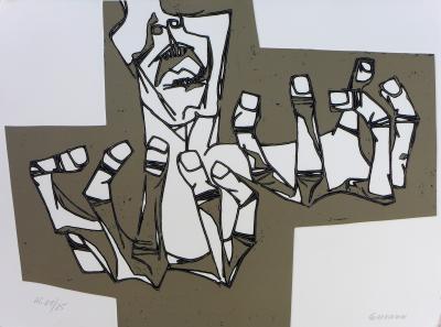 Oswaldo GUAYASAMIN - Las manos de la ira, 1973, gravure sur papier Guarro 2