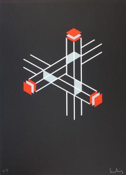 Josep MOLINS - Falsaciones del triangulo de Penrose, 2003, Lithographie signée 2