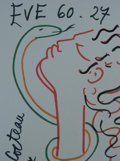 Jean COCTEAU - Eve et le serpent, Lithographie signée 2