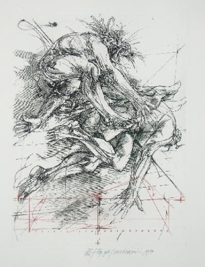 Vladimir VELICKOVIC - Fig. A, 1979 - Gravure signée au crayon 2