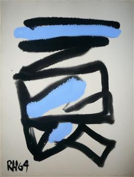 Raoul HAUSMANN - Sans titre, Huile sur papier Signée 2