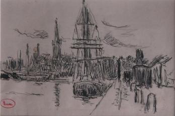 Maximilien LUCE - Saint Malo et Dunkerque, 2 dessins à l’encre et au crayon 2