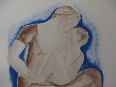 Jean BERQUE - Mère et enfant, 1932 - Bois gravé 2