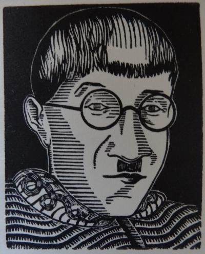Tsuguharu FOUJITA - Autoportrait, Bois gravé 2
