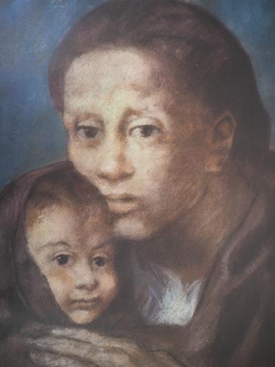 Pablo PICASSO (d’après) - Maternité bleue, Affiche originale 1966 2