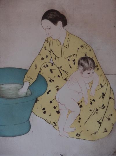 Mary CASSATT (d’après) - Bain d’enfant - Gravure signée 2