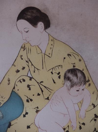 Mary CASSATT (d’après) - Bain d’enfant - Gravure signée 2