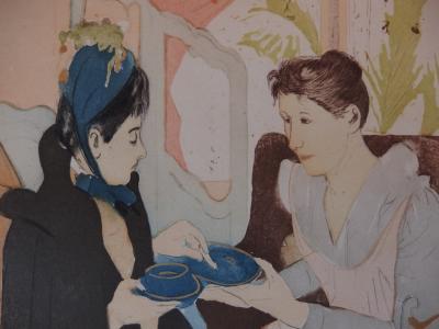 Mary CASSATT (d’après) - Le thé à l’anglaise - Gravure originale signée 2