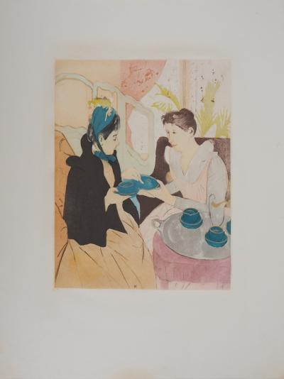 Mary CASSATT (d’après) - Le thé à l’anglaise - Gravure originale signée 2